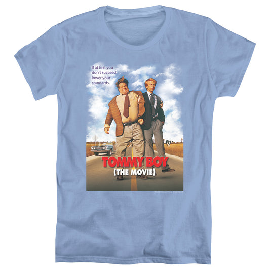 Tommy Boy - Movie Poster - Short Sleeve Womens Tee - Carolina Blue T-shirt