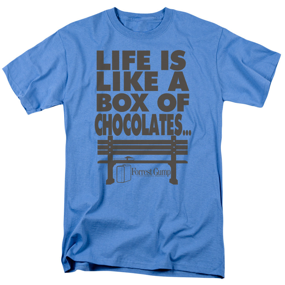 Forrest Gump - Life - Short Sleeve Adult 18/1 - Carolina Blue T-shirt