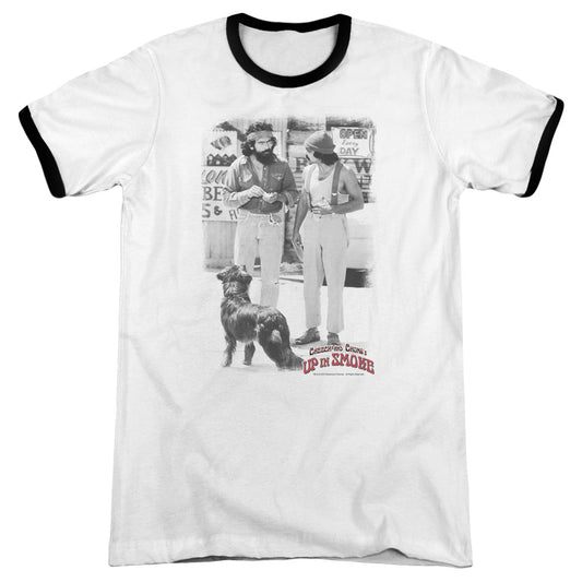 Up In Smoke - Square - Adult Ringer - White/black