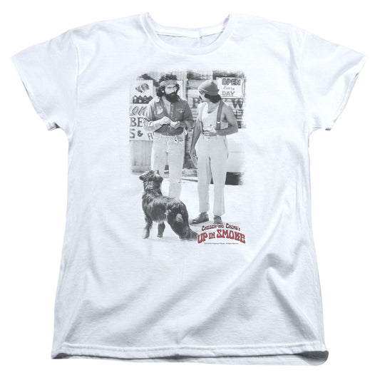 Up In Smoke - Square - Short Sleeve Womens Tee - White T-shirt