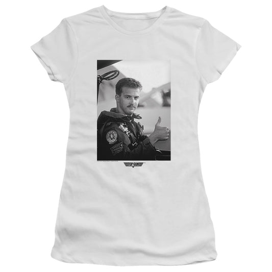 Top Gun - My Wingman - Short Sleeve Junior Sheer - White T-shirt
