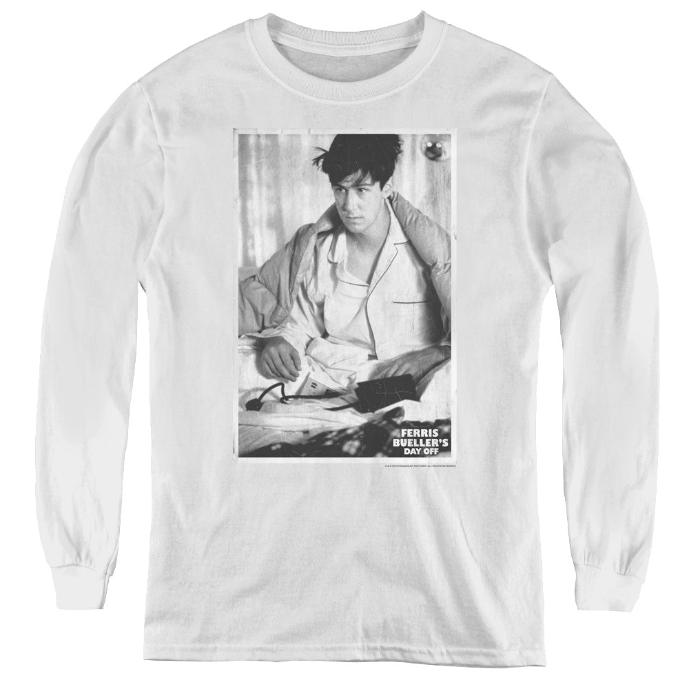 Ferris Bueller - Cameron - Youth Long Sleeve Tee - White