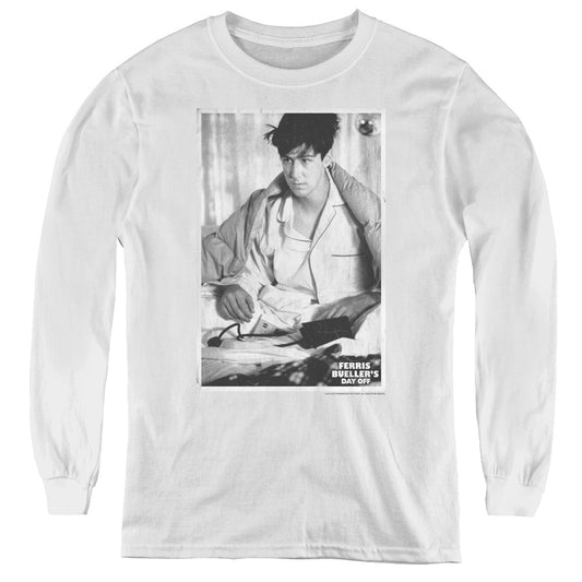 Ferris Bueller - Cameron - Youth Long Sleeve Tee - White