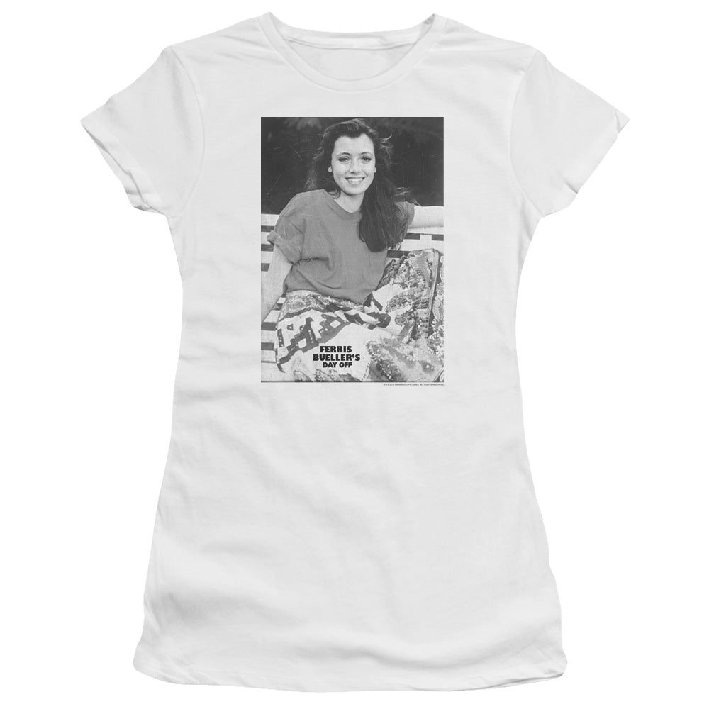 Ferris Bueller - Sloane - Short Sleeve Junior Sheer - White T-shirt