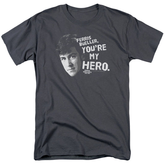 Ferris Bueller - My Hero - Short Sleeve Adult 18/1 - Charcoal T-shirt