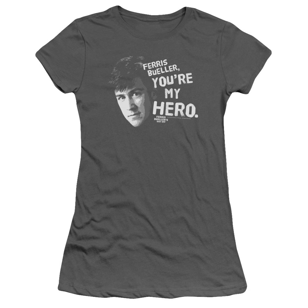 Ferris Bueller - My Hero - Short Sleeve Junior Sheer - Charcoal T-shirt