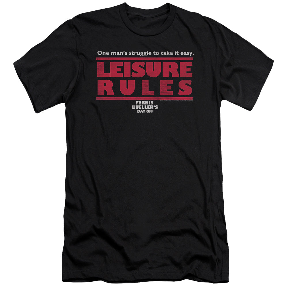 FERRIS BUELLER LEISURE RULES - S/S ADULT 30/1 - BLACK T-Shirt