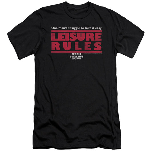 FERRIS BUELLER LEISURE RULES - S/S ADULT 30/1 - BLACK T-Shirt