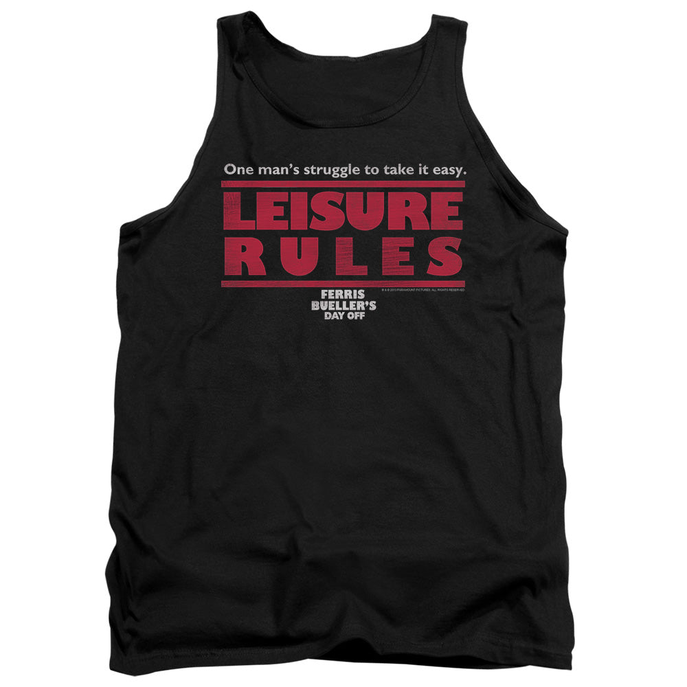 Ferris Bueller - Leisure Rules - Adult Tank - Black