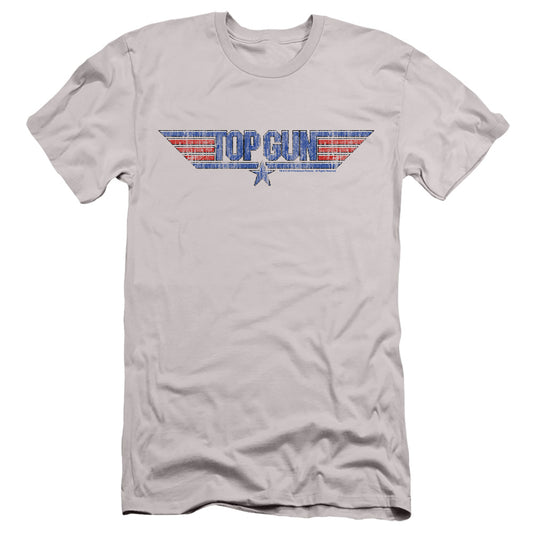 Top Gun - 8 Bit Logo - Short Sleeve Adult 30/1 - Silver T-shirt