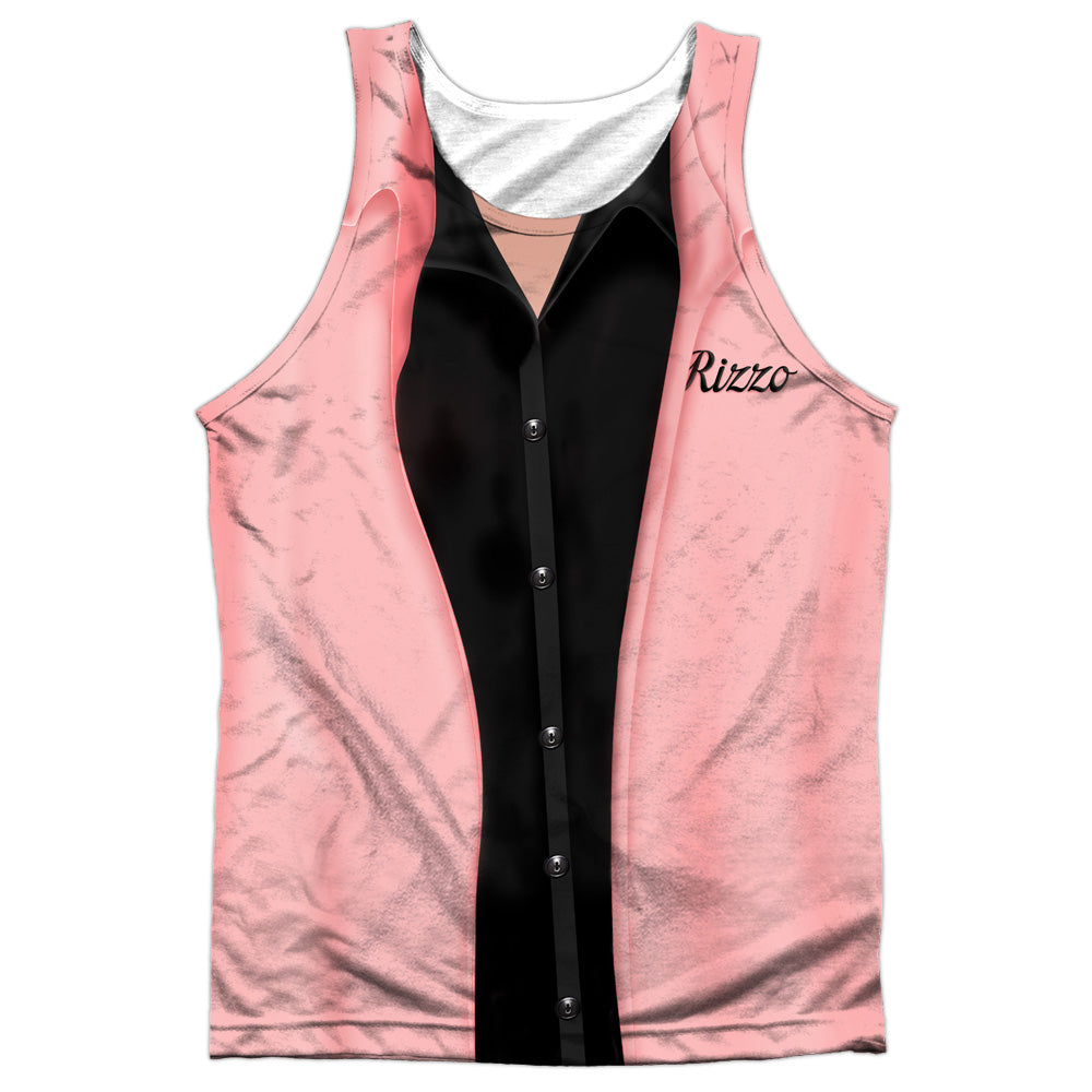 Grease - Rizzo Pink Ladies - Adult 100% Poly Tank Top - White