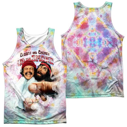 Up In Smoke - Fried Tie Dyed - Adult 100% Poly Tank Top - White