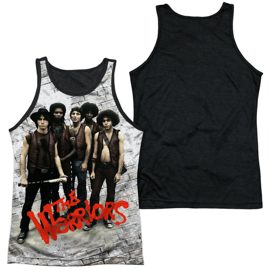 Warriors - Pose - Adult Poly Tank Top Black Back - White