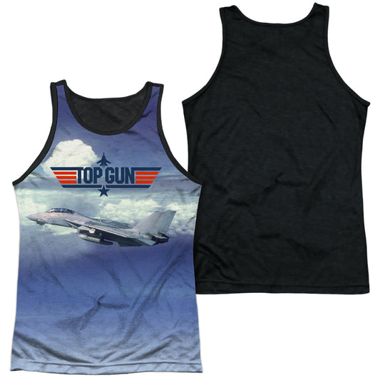 Top Gun - Take Off - Adult Poly Tank Top Black Back - White