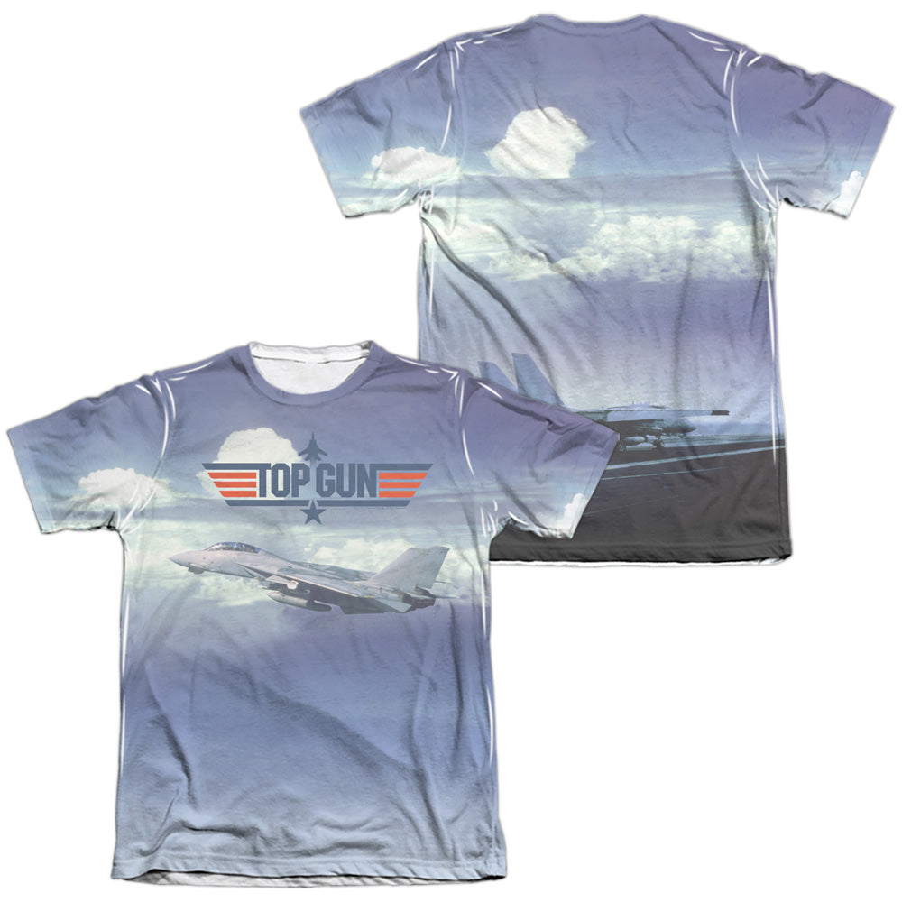 Top Gun - Take Off (Front/back Print) - Adult 65/35 Poly/cotton Short Sleeve Tee - White T-shirt