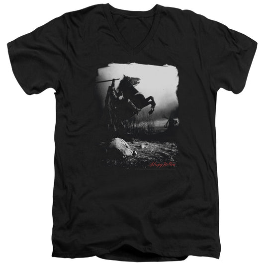 Sleepy Hollow - Foggy Night - Short Sleeve Adult V-neck 30/1 - Black T-shirt