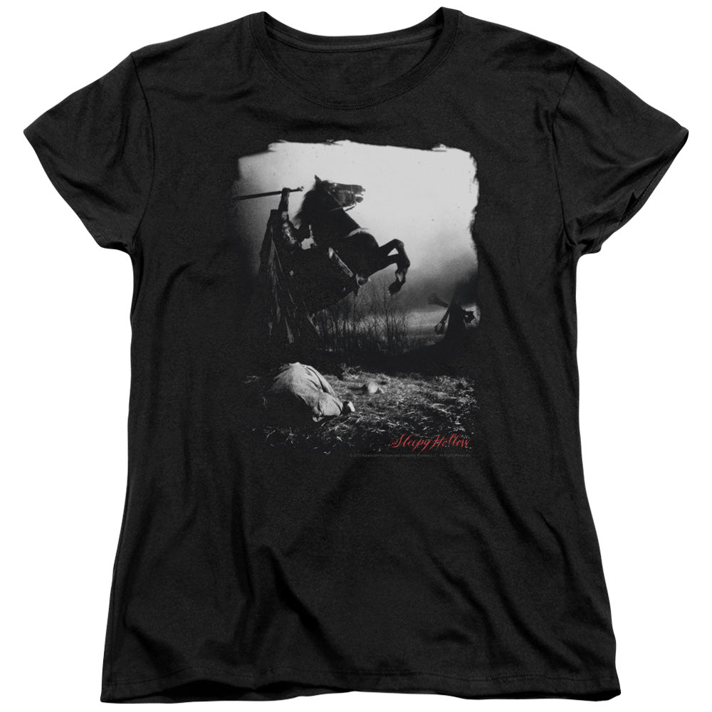 Sleepy Hollow - Foggy Night - Short Sleeve Womens Tee - Black T-shirt