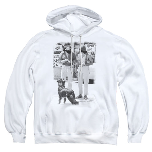 Up In Smoke - Cheech Chong Dog - Adult Pull-over Hoodie - White