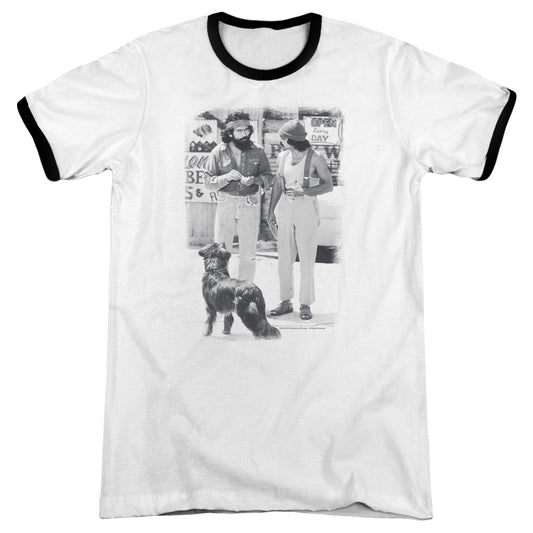 Up In Smoke - Cheech Chong Dog - Adult Ringer - White/black