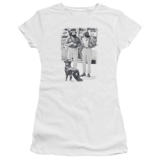 Up In Smoke - Cheech Chong Dog - Short Sleeve Junior Sheer - White T-shirt