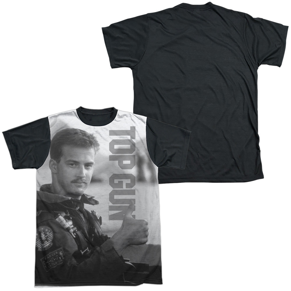 TOP GUN THUMBS UP-S/S ADULT WHITE FRONT BLACK BACK T-Shirt