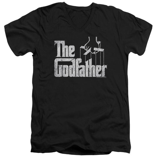 Godfather - Logo - Short Sleeve Adult V-neck 30/1 - Black T-shirt