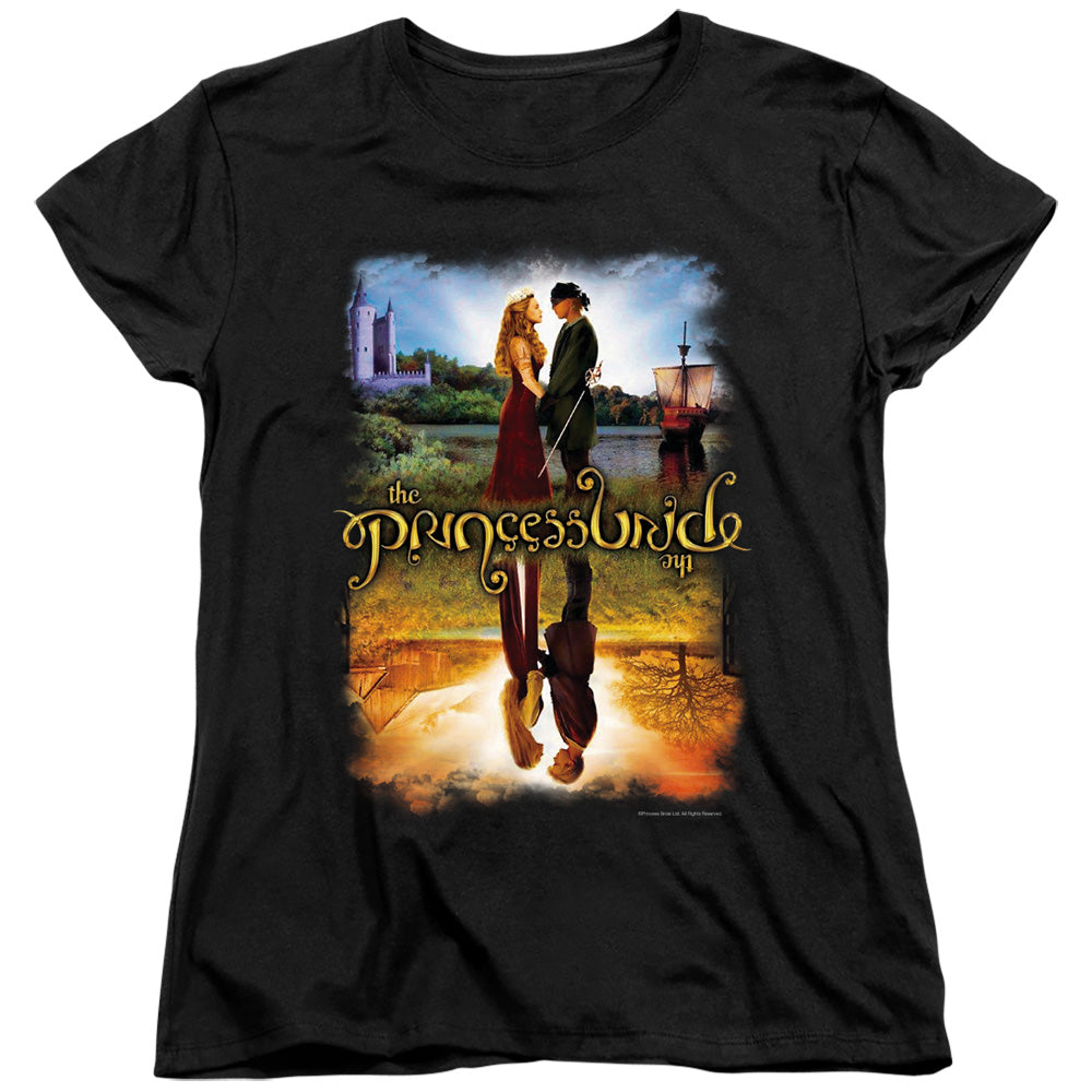 Princess Bride - Poster Reflection - Short Sleeve Womens Tee - Black T-shirt