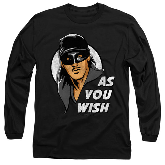 Princess Bride - As You Wish - Long Sleeve Adult 18/1 - Black T-shirt