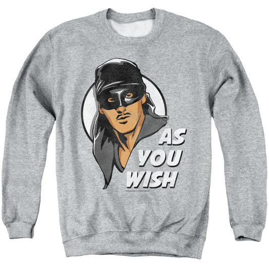 Princess Bride - As You Wish - Adult Crewneck Sweatshirt - Athletic Heather