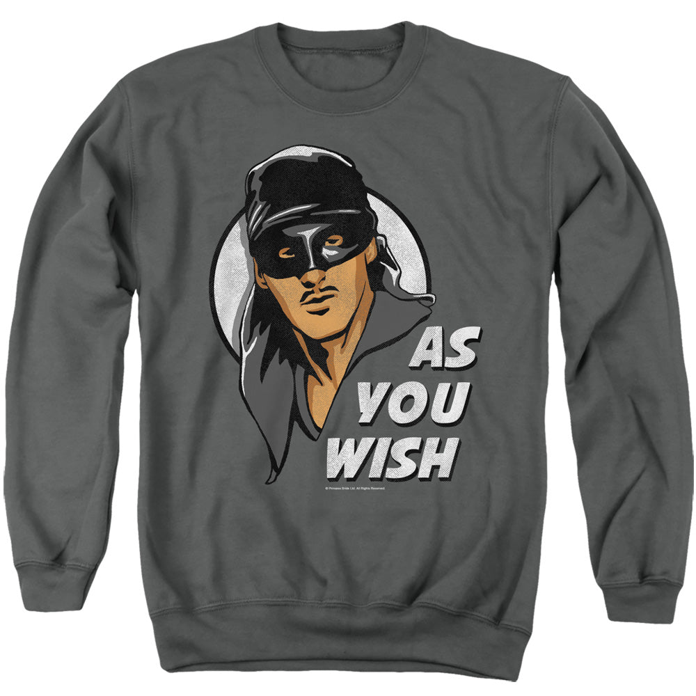 Princess Bride - As You Wish - Adult Crewneck Sweatshirt - Charcoal