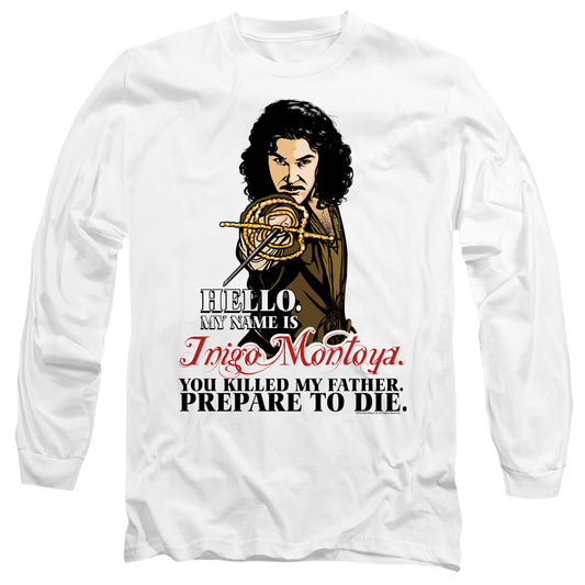 Princess Bride - Hello - Long Sleeve Adult 18/1 - White T-shirt