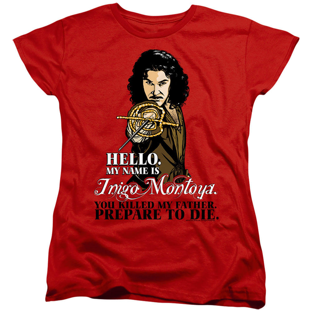 Princess Bride - Hello - Short Sleeve Womens Tee - Red T-shirt