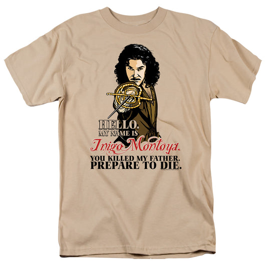 Princess Bride - Hello - Short Sleeve Adult 18/1 - Sand T-shirt