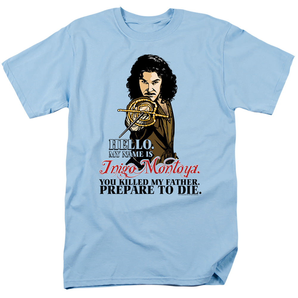 Princess Bride - Hello - Short Sleeve Adult 18/1 - Light Blue T-shirt