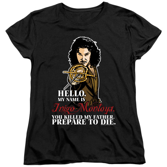 Princess Bride - Hello - Short Sleeve Womens Tee - Black T-shirt