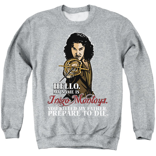 Princess Bride Hello - Adult Crewneck Sweatshirt - Athletic Heather