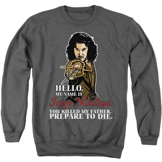 Princess Bride - Hello - Adult Crewneck Sweatshirt - Charcoal