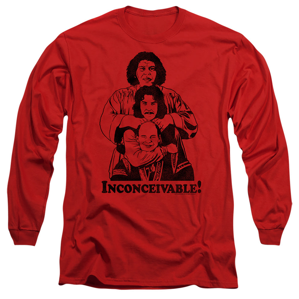 Princess Bride - Inconceivable - Long Sleeve Adult 18/1 - Red T-shirt