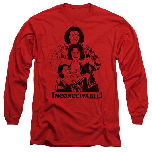 Princess Bride - Inconceivable - Long Sleeve Adult 18/1 - Red T-shirt