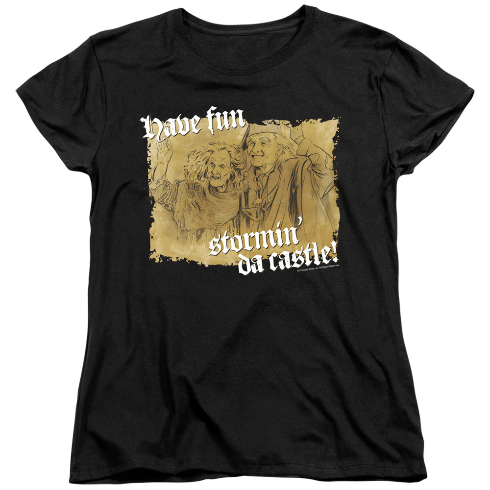Princess Bride - Stormin Da Castle - Short Sleeve Womens Tee - Black T-shirt