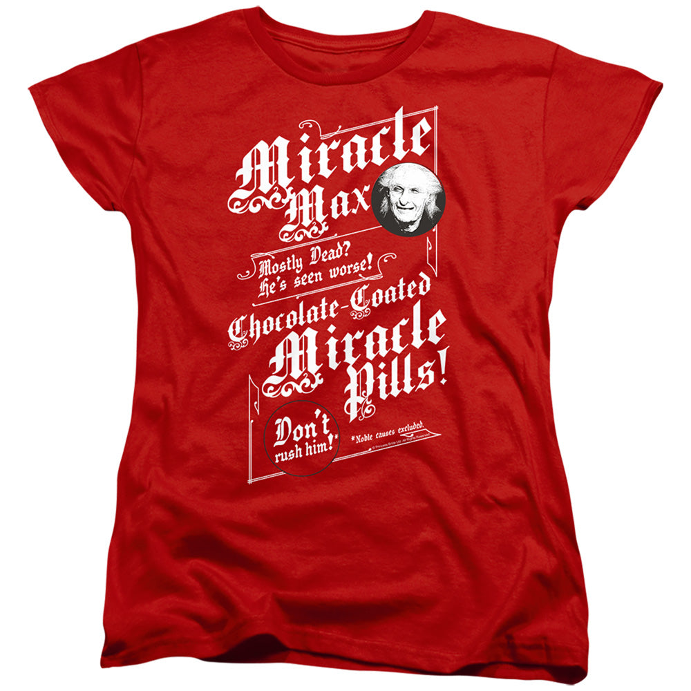Princess Bride - Miracle Max - Short Sleeve Womens Tee - Red T-shirt