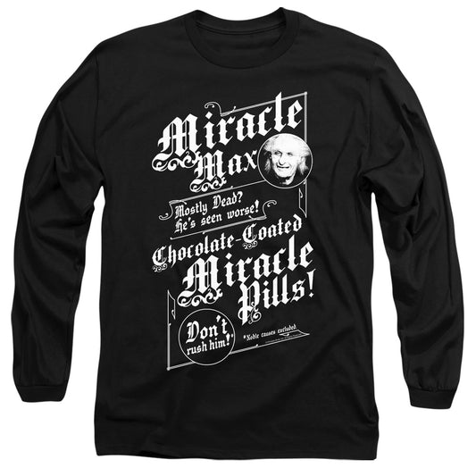 Princess Bride - Miracle Max - Long Sleeve Adult 18/1 - Black T-shirt