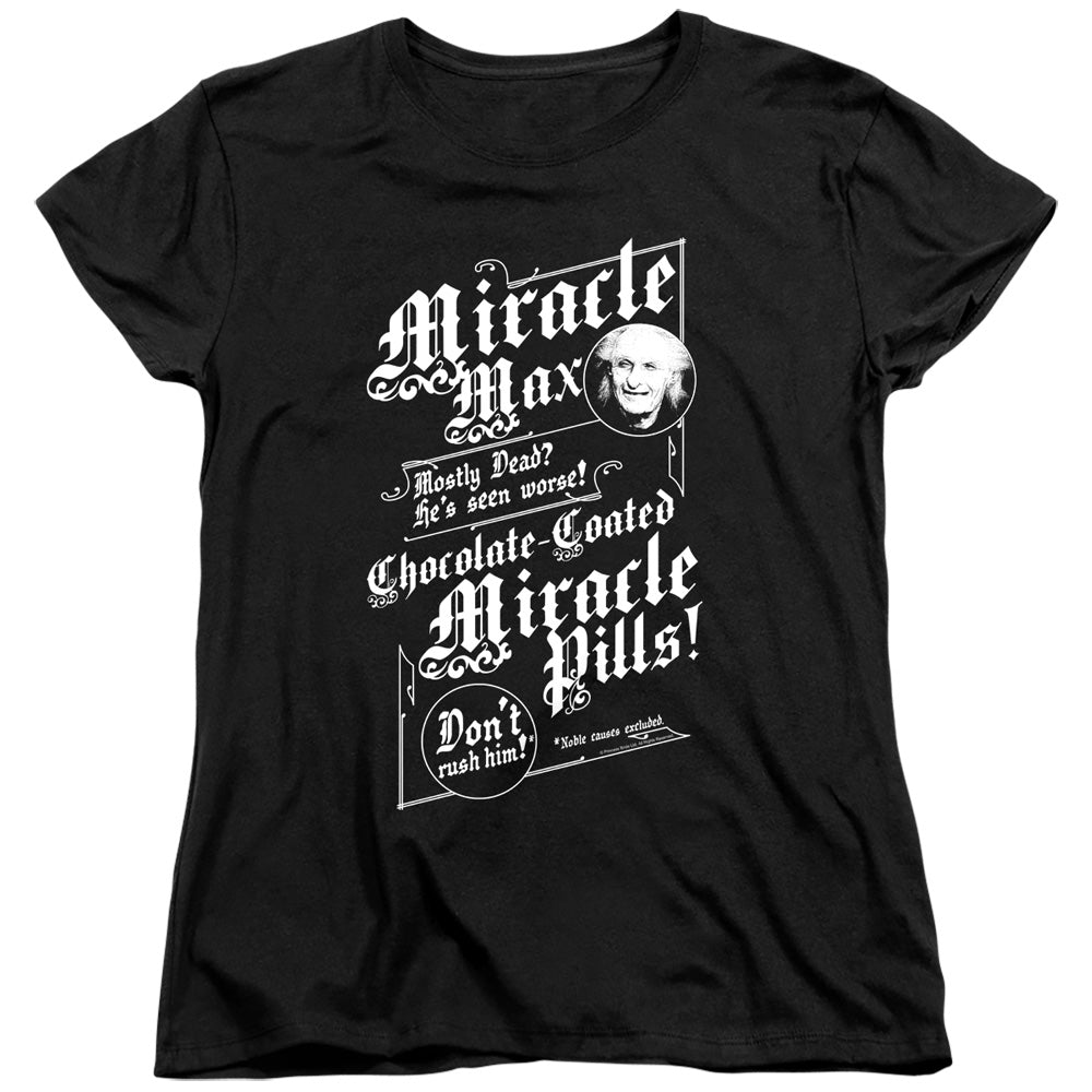 Princess Bride - Miracle Max - Short Sleeve Womens Tee - Black T-shirt