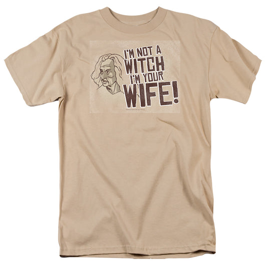 Princess Bride - Not A Witch - Short Sleeve Adult 18/1 - Sand T-shirt