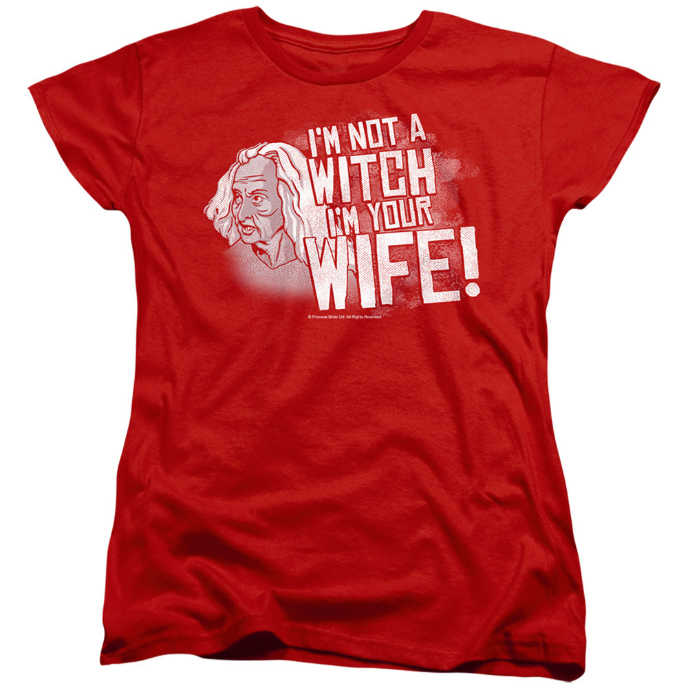 Princess Bride - Not A Witch - Short Sleeve Womens Tee - Red T-shirt