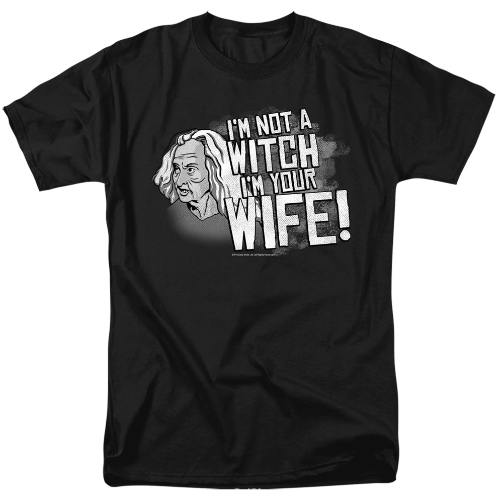 Princess Bride - Not A Witch - Short Sleeve Adult 18/1 - Black T-shirt