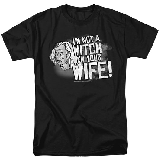 Princess Bride - Not A Witch - Short Sleeve Adult 18/1 - Black T-shirt