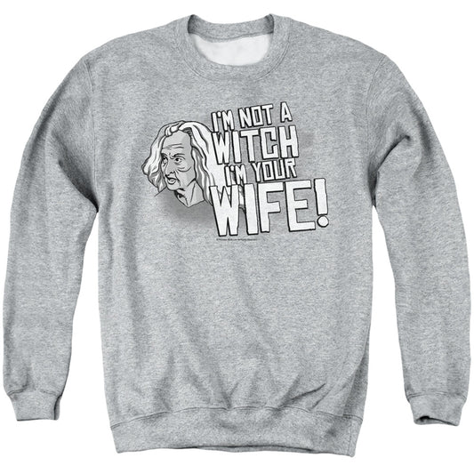 Princess Bride - Not A Witch - Adult Crewneck Sweatshirt - Athletic Heather
