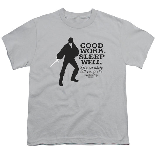 Princess Bride - Good Work - Short Sleeve Youth 18/1 - Silver T-shirt