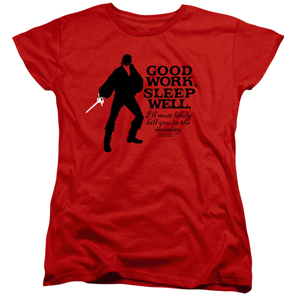 Princess Bride - Good Work - Short Sleeve Womens Tee - Red T-shirt